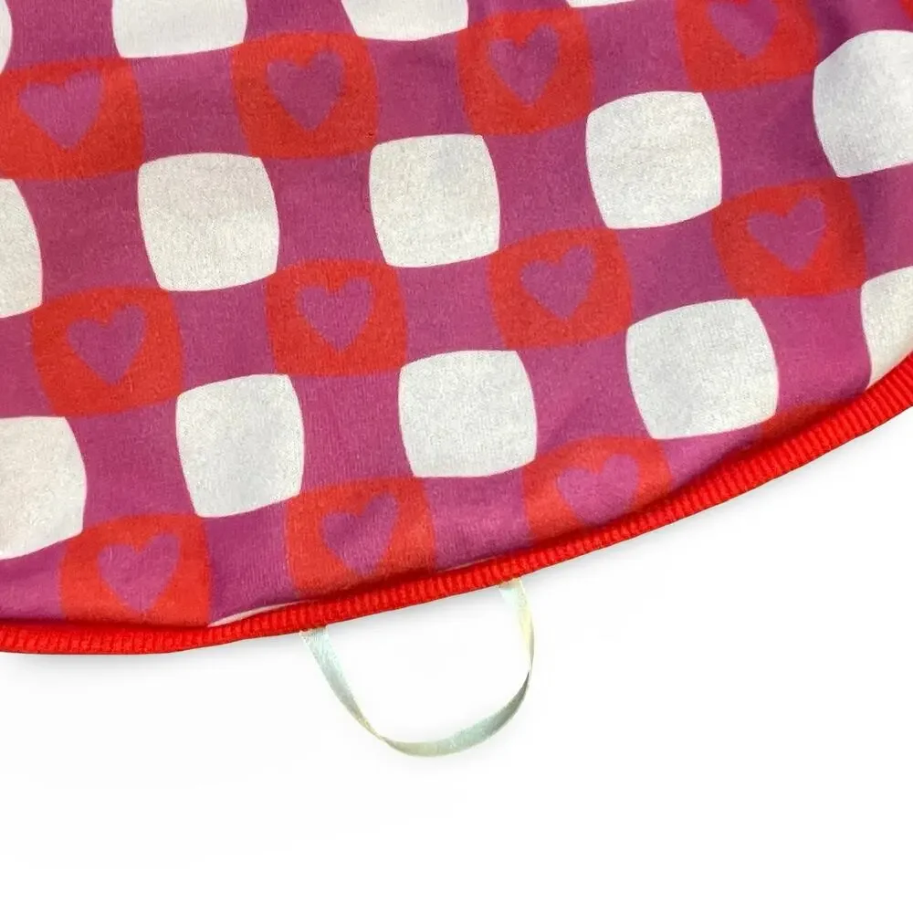 Top Paw XL Dog Sweater Valentine's Day Red White Plaid Warm Fleece Pullover